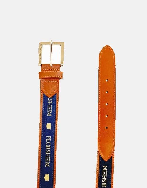 Florsheim Tan Blue Leather Belt