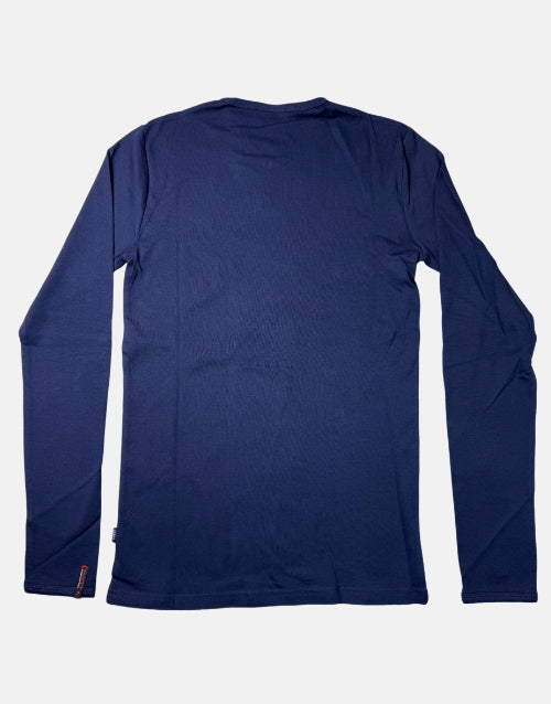 Soviet Long Sleeve Navy V Neck