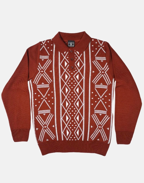 Rob Roy Traditional Rust Golfer Knitwear