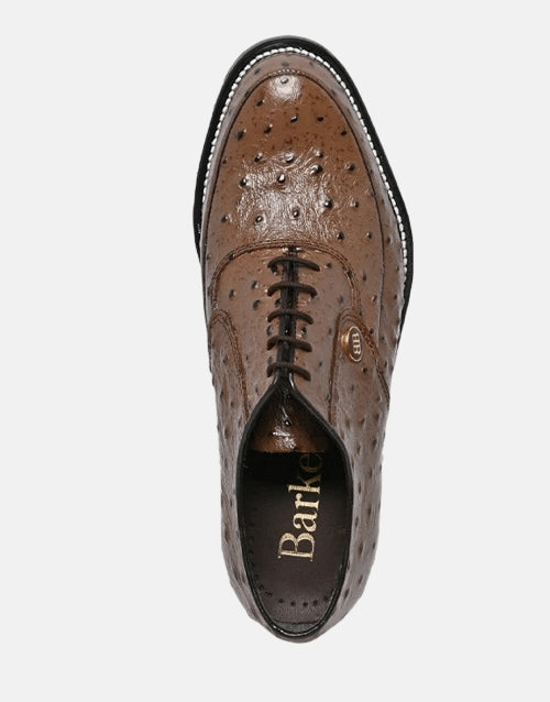 Barker Maxwell Brown Ostrich Leather Shoe