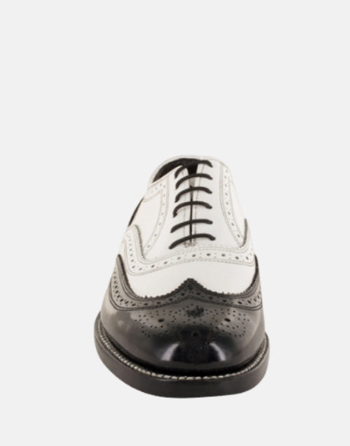 Florsheim Leather Kenmor Wingtip Derby Black & White Status Shoe