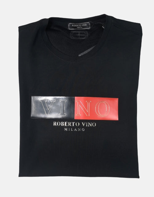 ROBERTO VINO Black Red T Shirt
