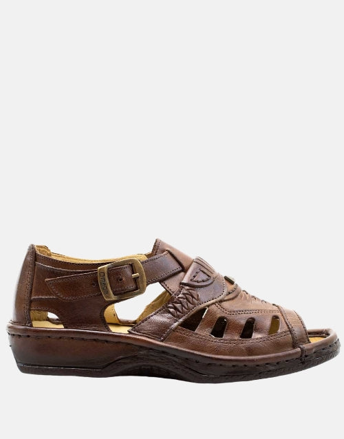 Omega Leather Earth Brown Sandal