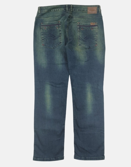 Swirl Slim Fit Denim Green Sludge Jean