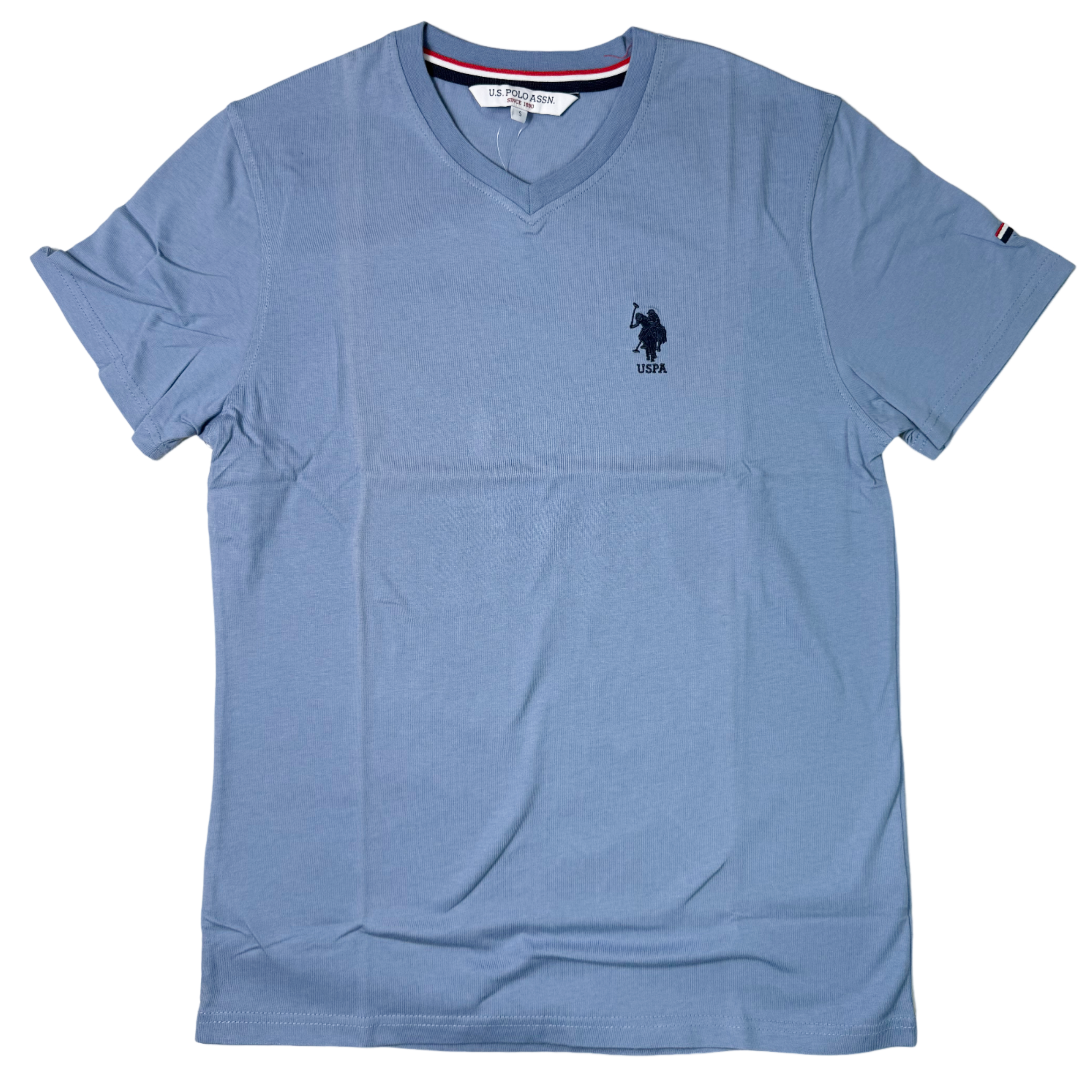 Polo US ASSN V-Neck Faded Denim T-Shirt