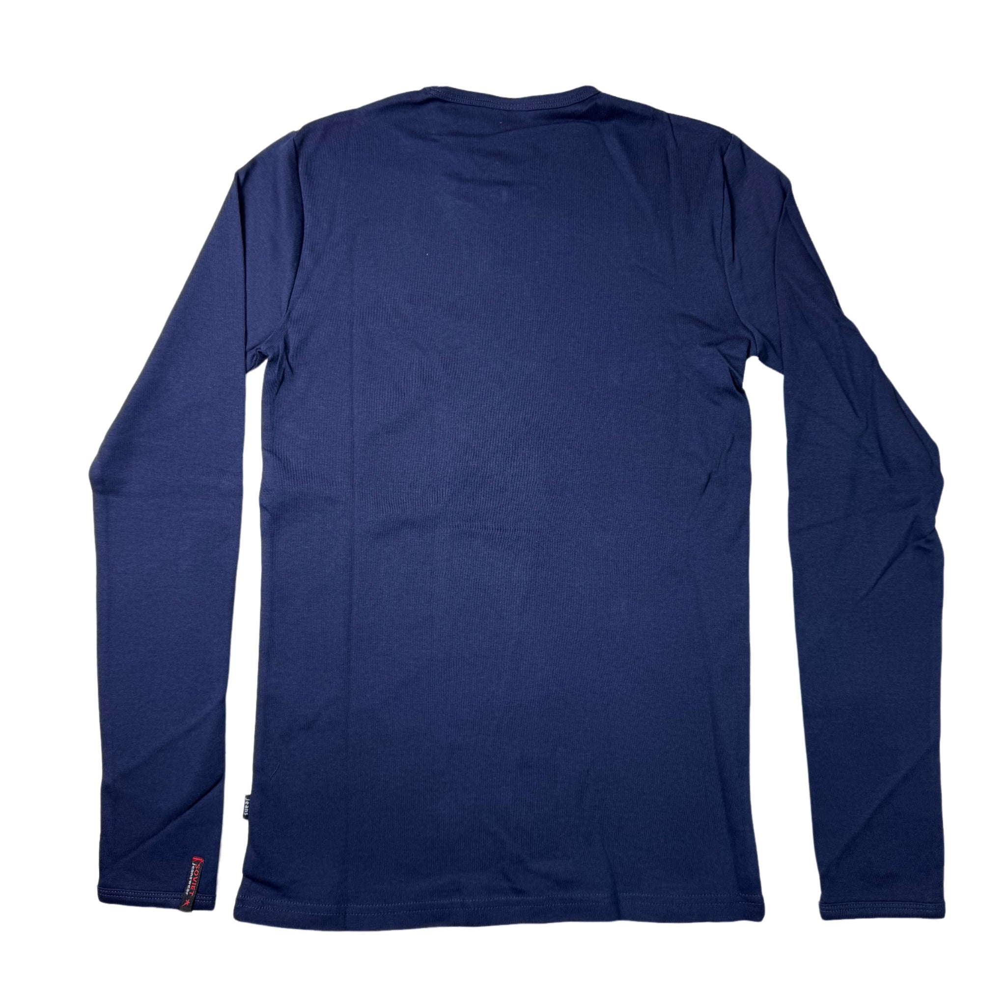 Soviet Long Sleeve Navy V Neck