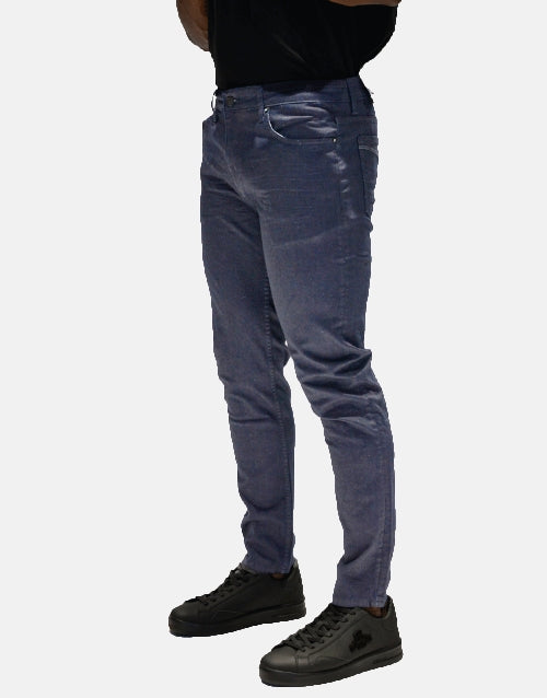 Pure Premium Wax Coated Navy Blue Fit Jeans