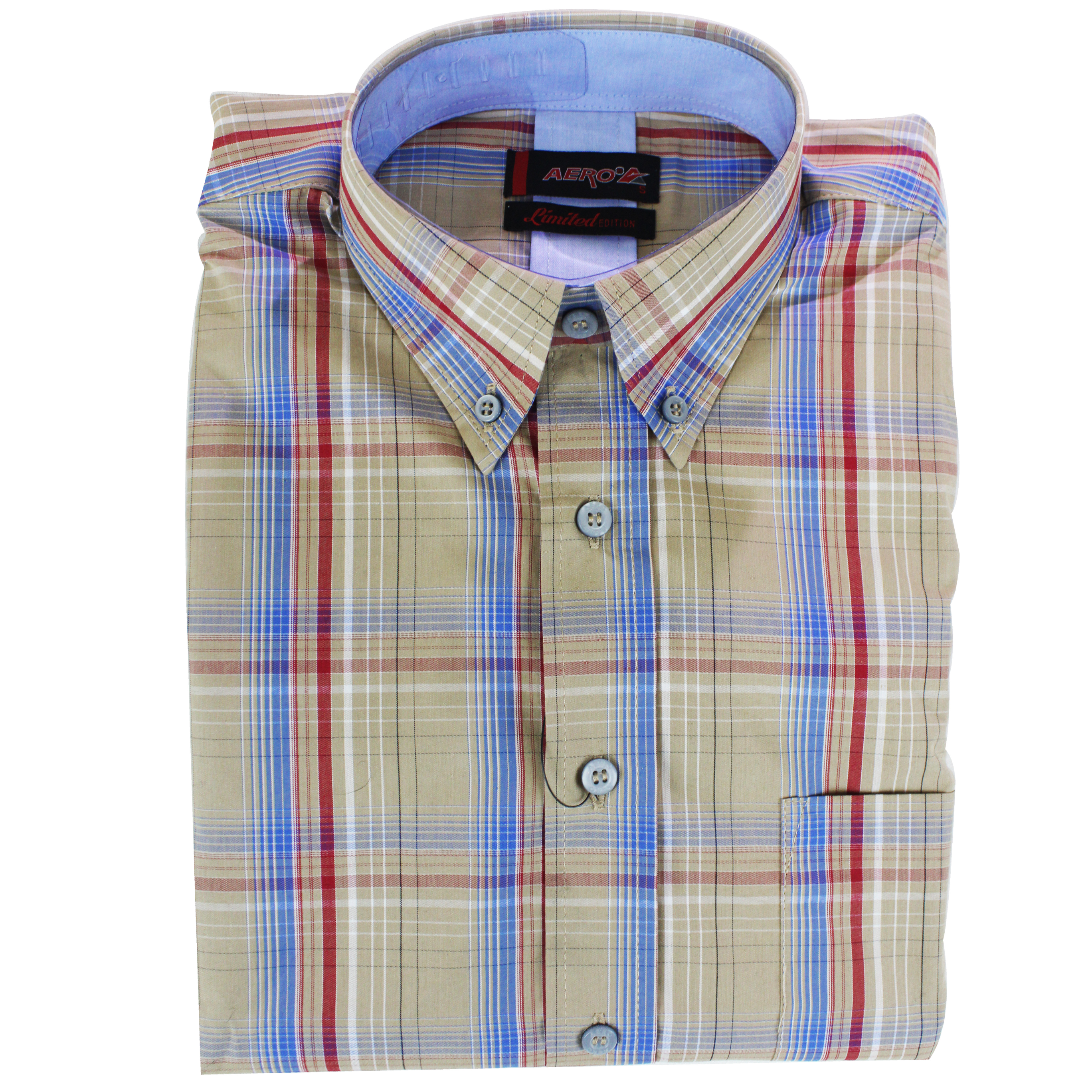 AERO Khaki Check LS Shirt