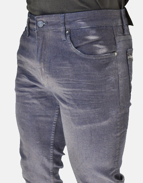 Pure Premium Wax Coated Navy Blue Fit Jeans