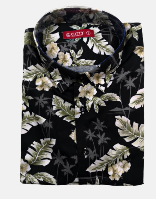 Cutty CGino Black Floral Shirt