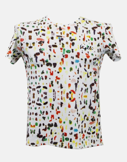 VIALLI White Paint Spray Dikaso T-Shirt