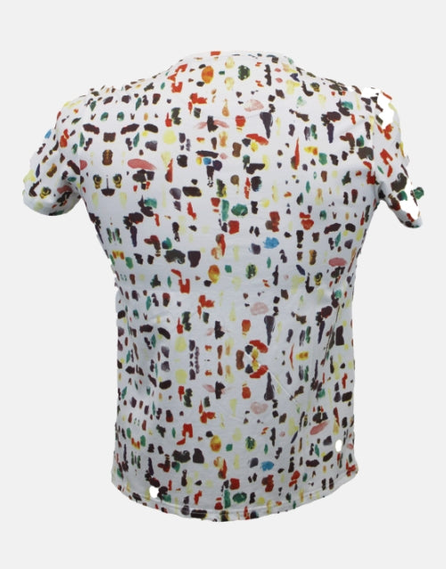 VIALLI White Paint Spray Dikaso T-Shirt