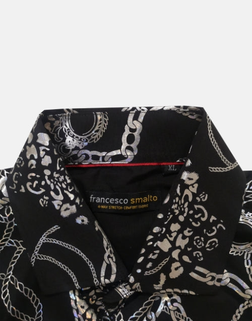 Francesco Smalto LS President Black Shirt