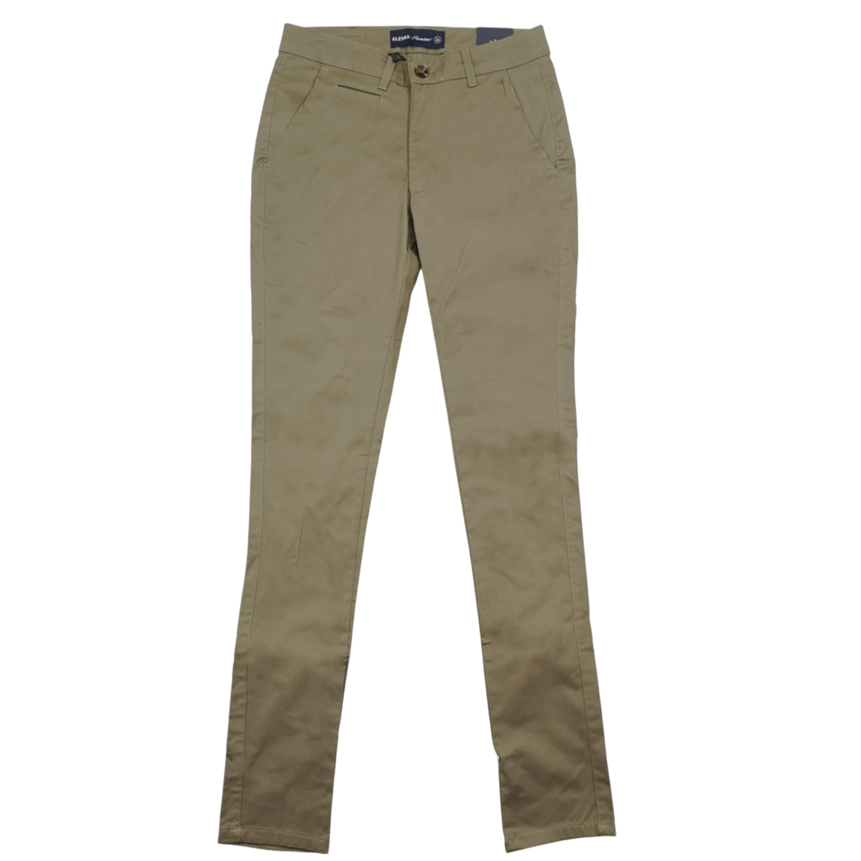 Klevas Khaki Skinny Classic Velvet Mens Chino