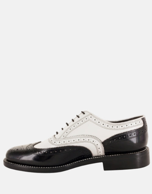 Florsheim Leather Kenmor Wingtip Derby Black & White Status Shoe