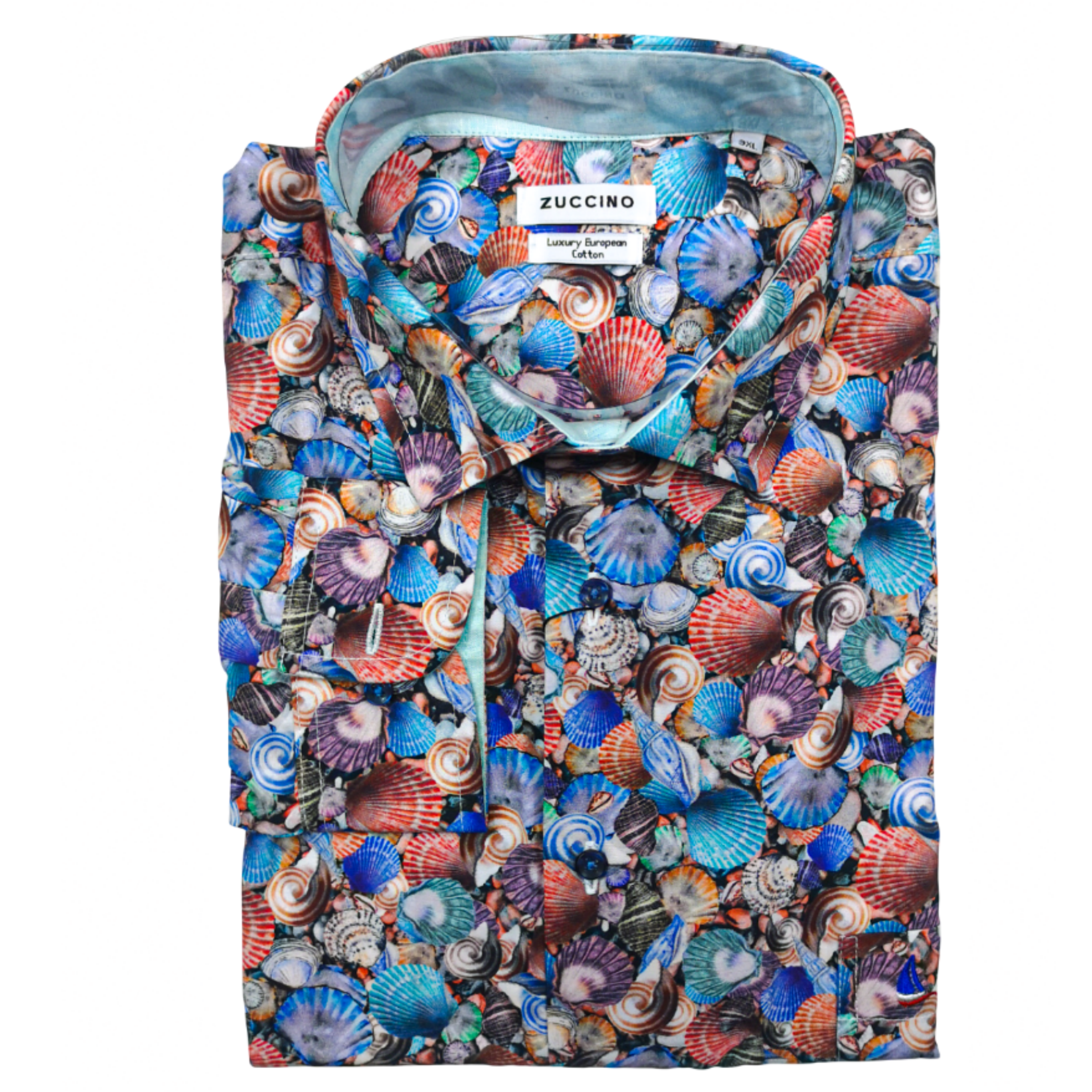 Zuccino Italy LS Seashell Tailored  Lt.Blue Shirt