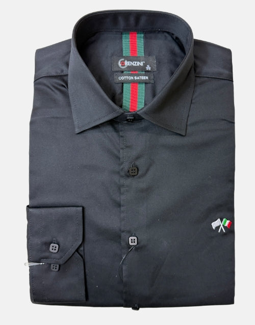Lorenzini LS Black Gents Slim Fit Shirt