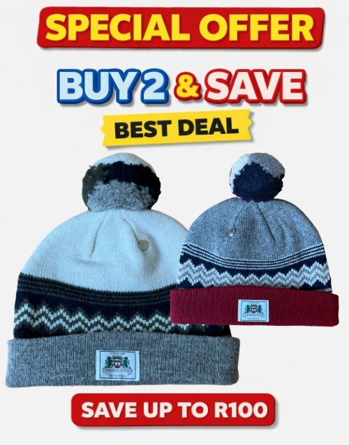 2 X STRACHAN & MYBURGH 100% Wool Beanie