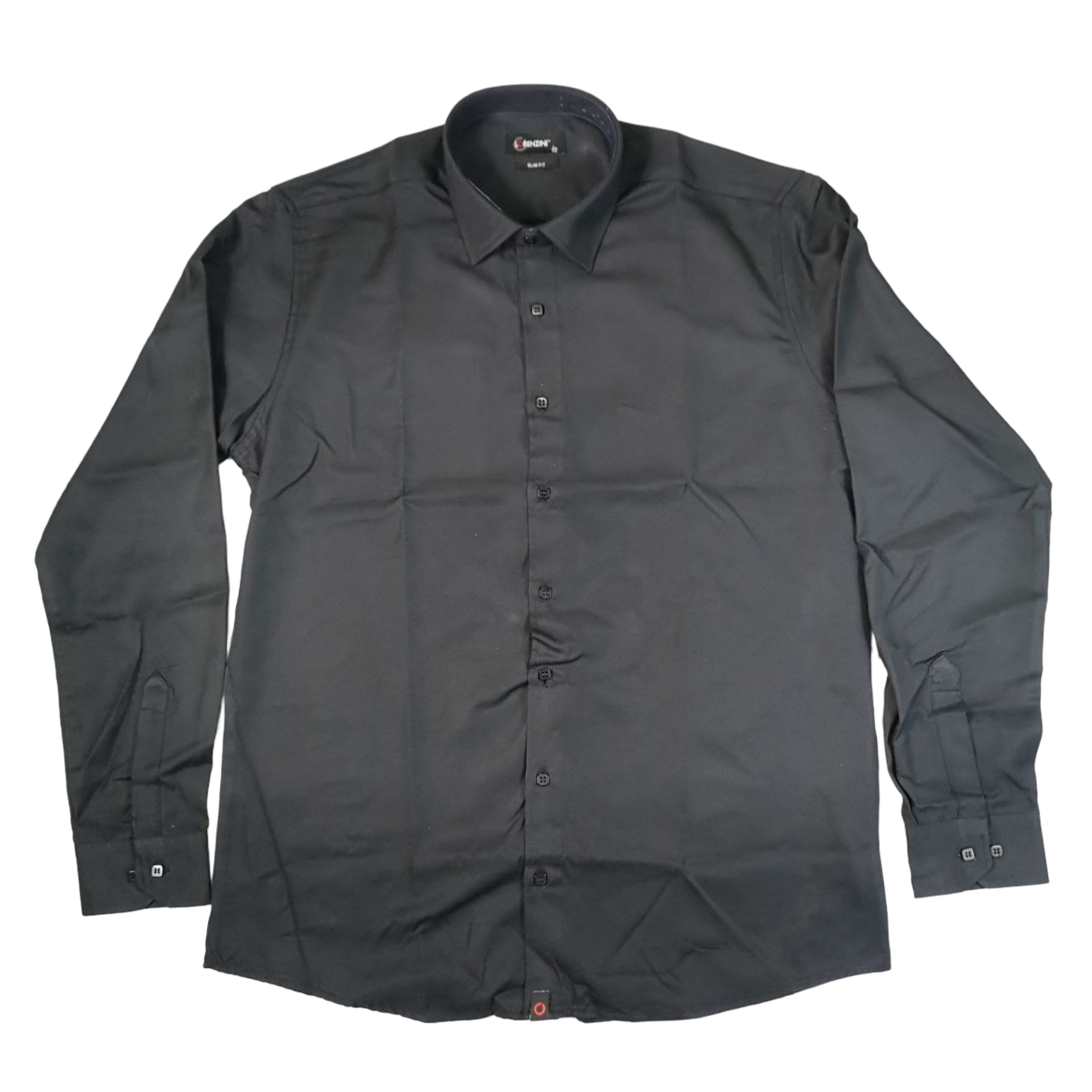 LORENZINI Fine Pattern Black Slim Fit Shirt