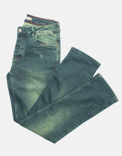 Swirl Slim Fit Denim Green Sludge Jean