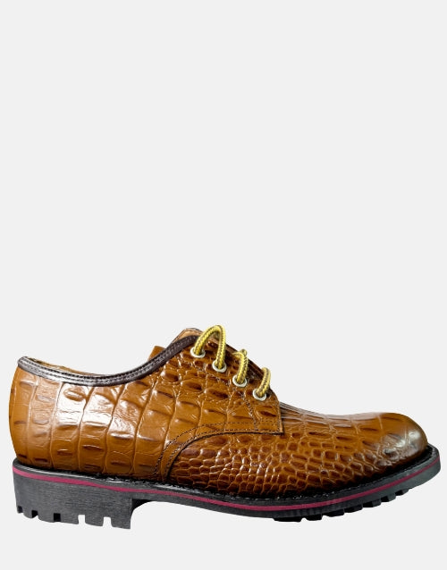 Ranger Leather Tan Brown Croc Shoe