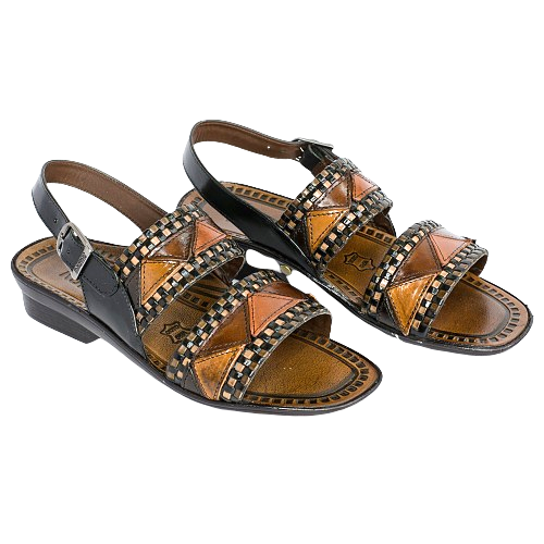 Rodrigo Black Multi Leather Sandal