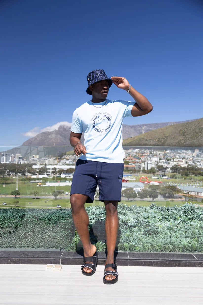 Borelli Navy Guiseppe Embroidered Bucket Hat