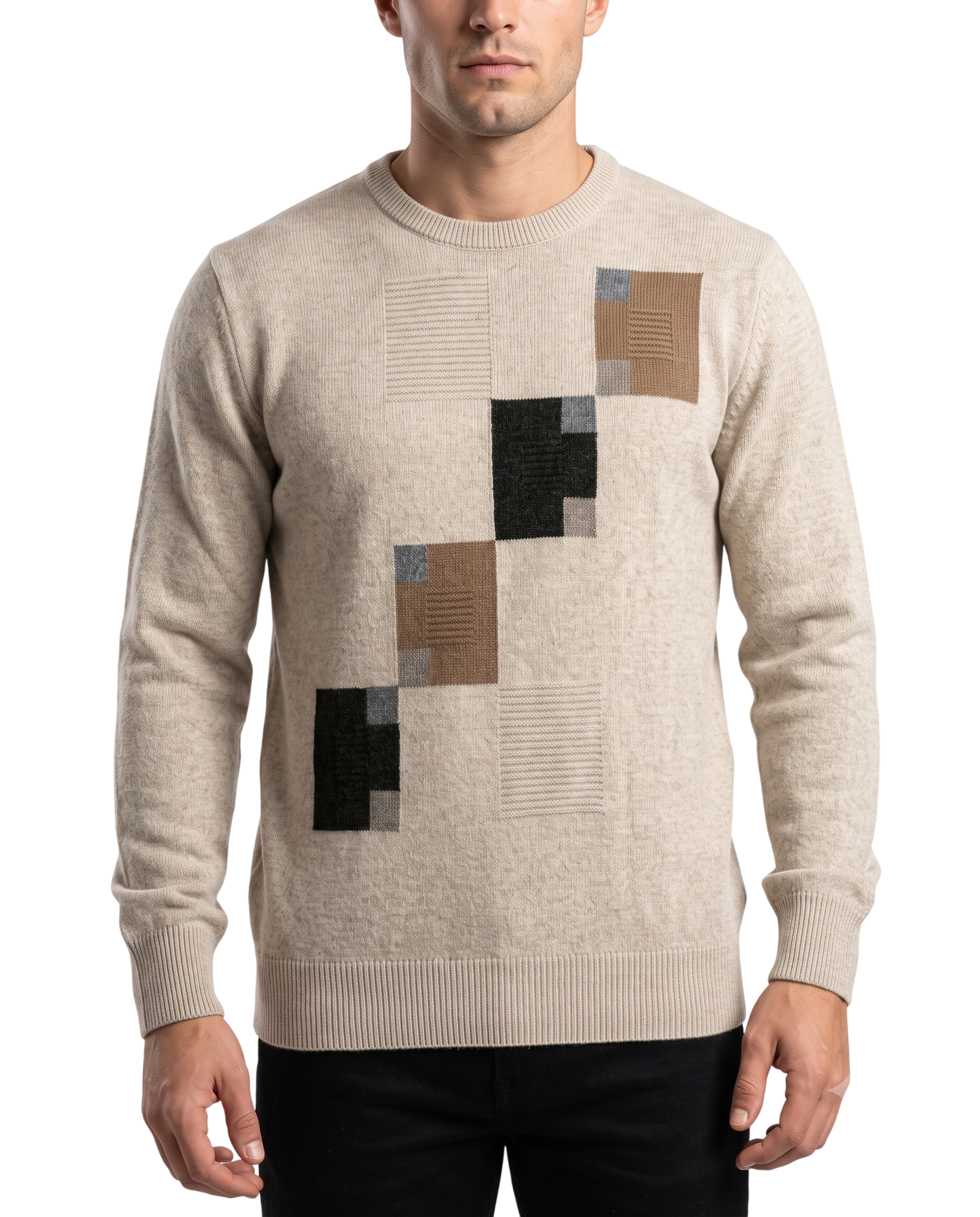 Grant of Scotland Colour Block Sweater Oat