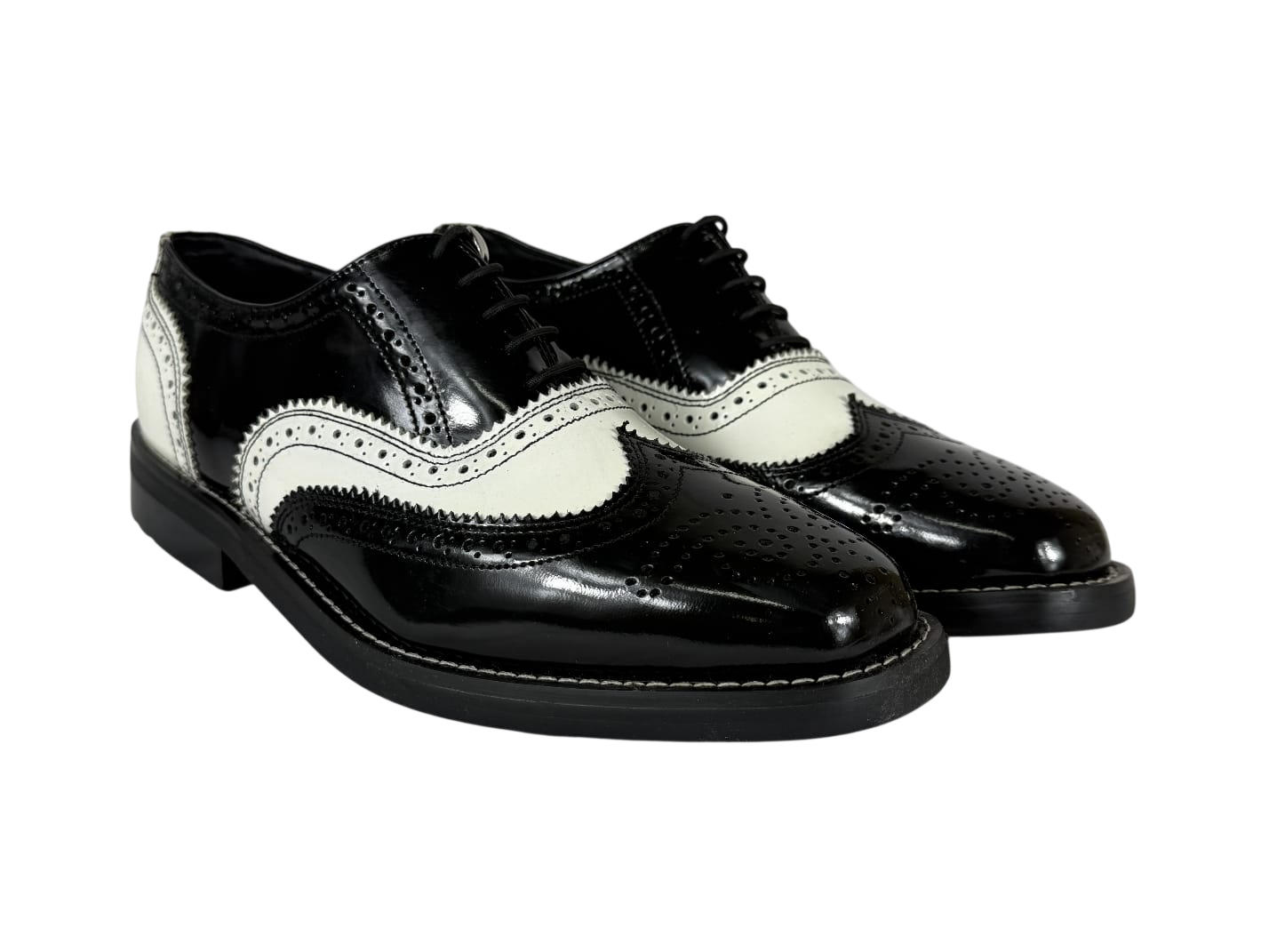 Freeman Black/White Leather Shoes
