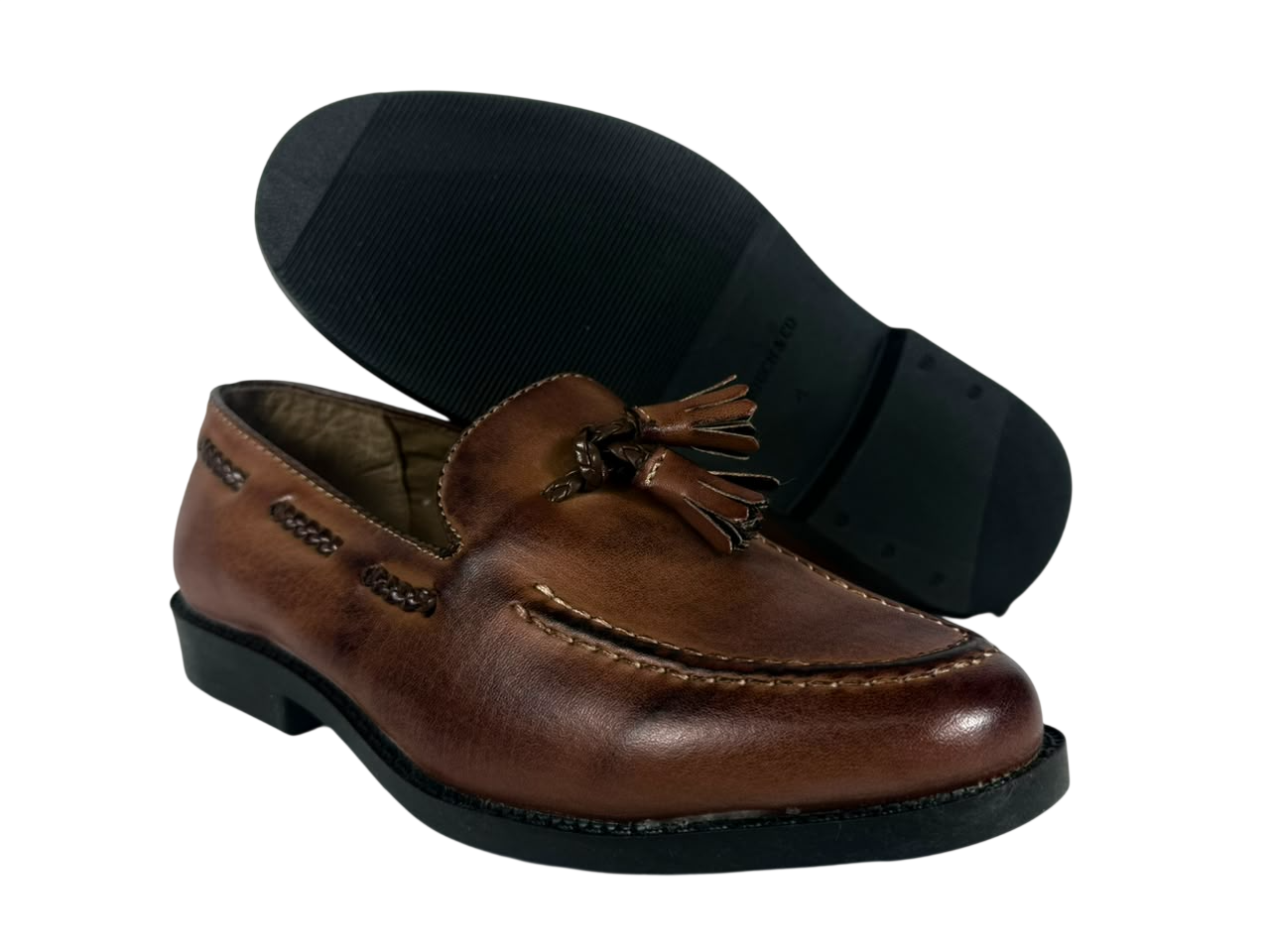 P Crouch Youths Tan Tassle Moccassin