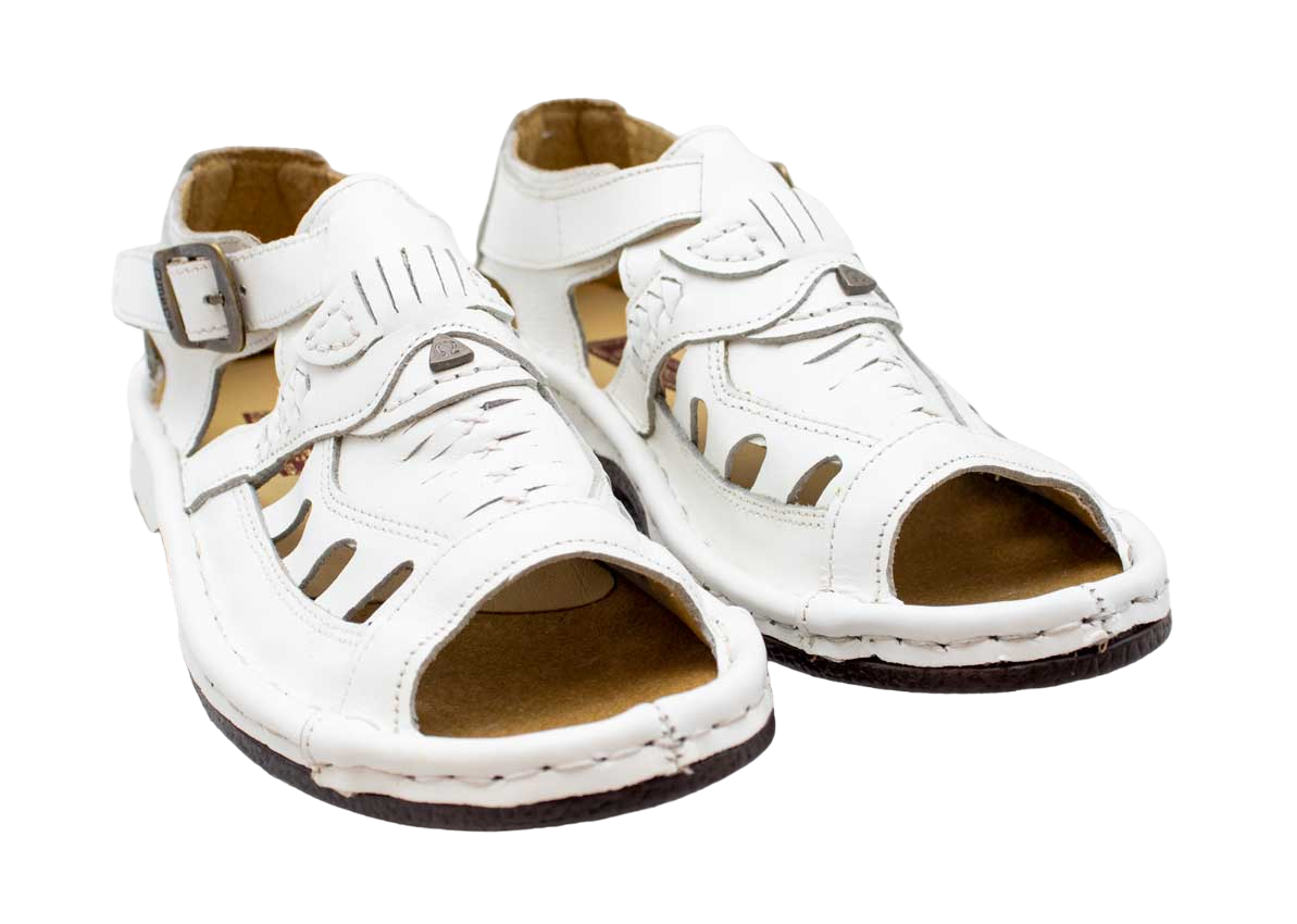 Omega Leather Soft White Java Sandal – Premium Comfort Sandals for Men
