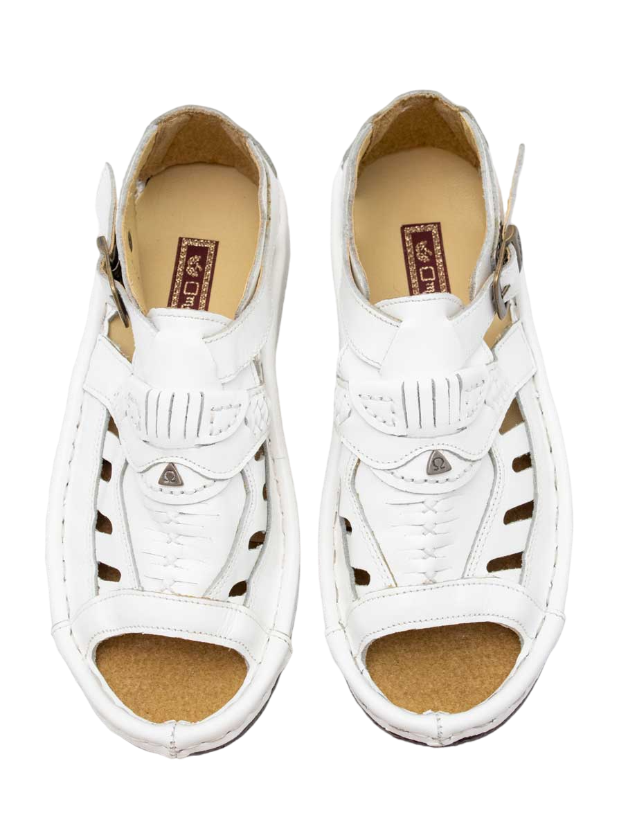 Omega Leather White Java Sandal