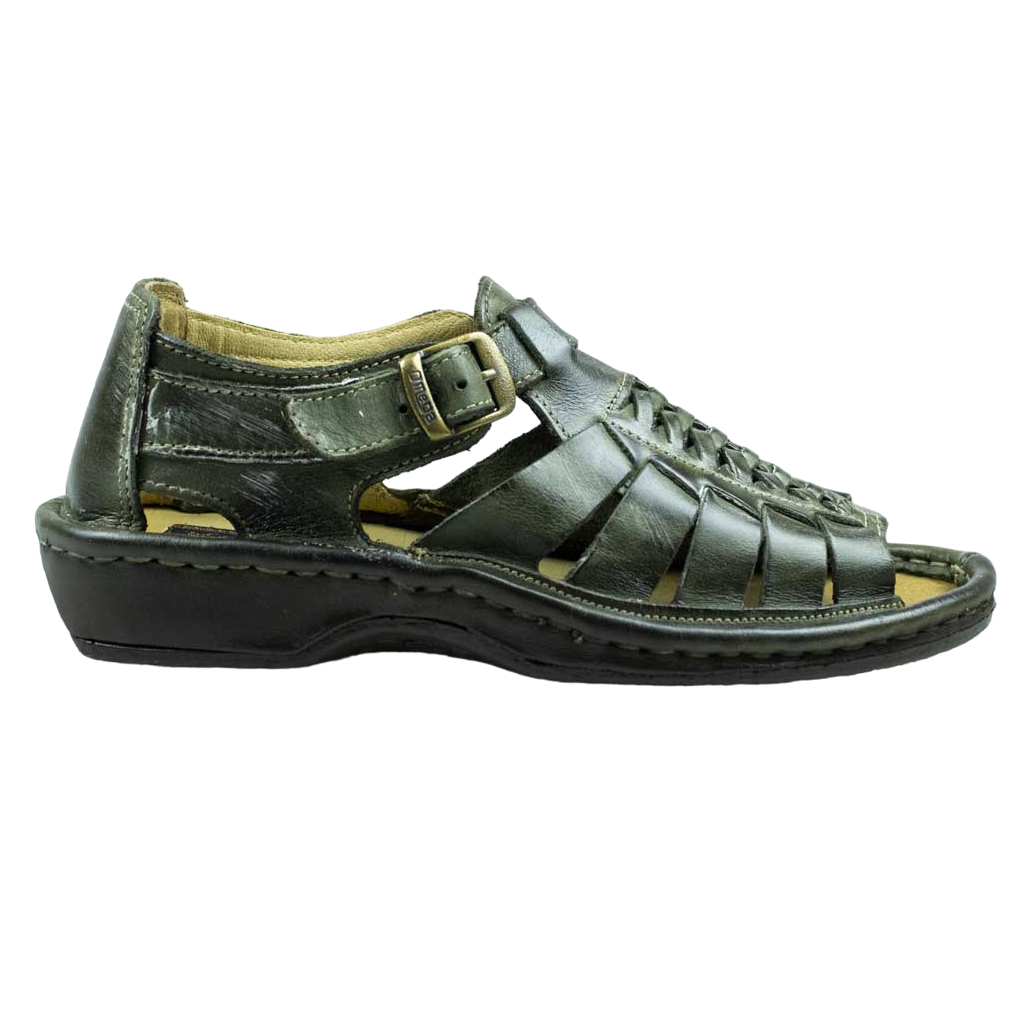 Omega Leather Youths Kgosi  Olive Sandal