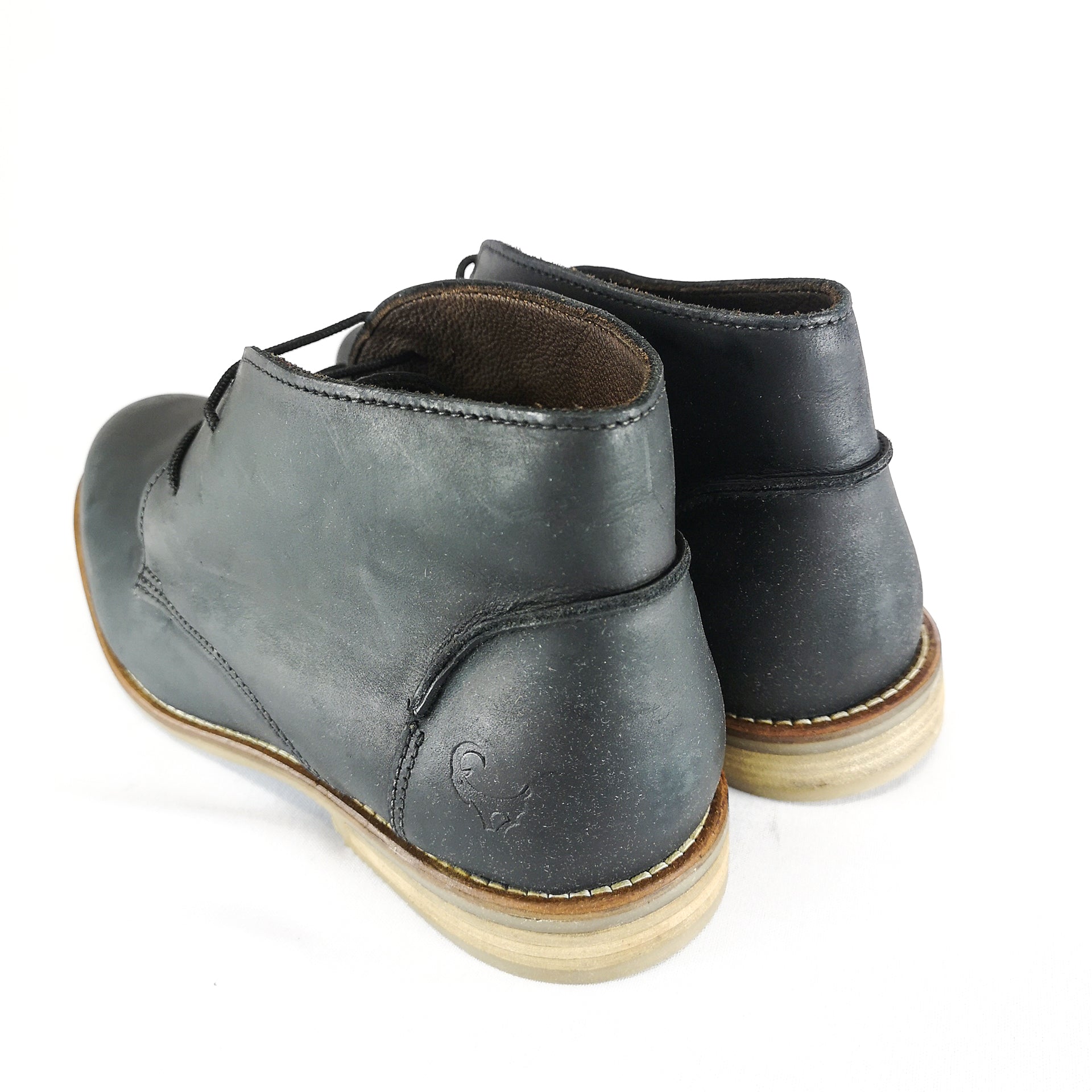 Old Khaki Vellie  Black Leather Boot