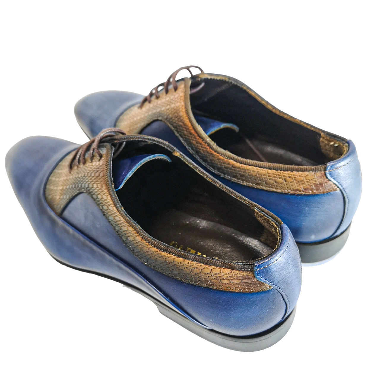 Calvano Formal Mens two tone blue/brown shoe