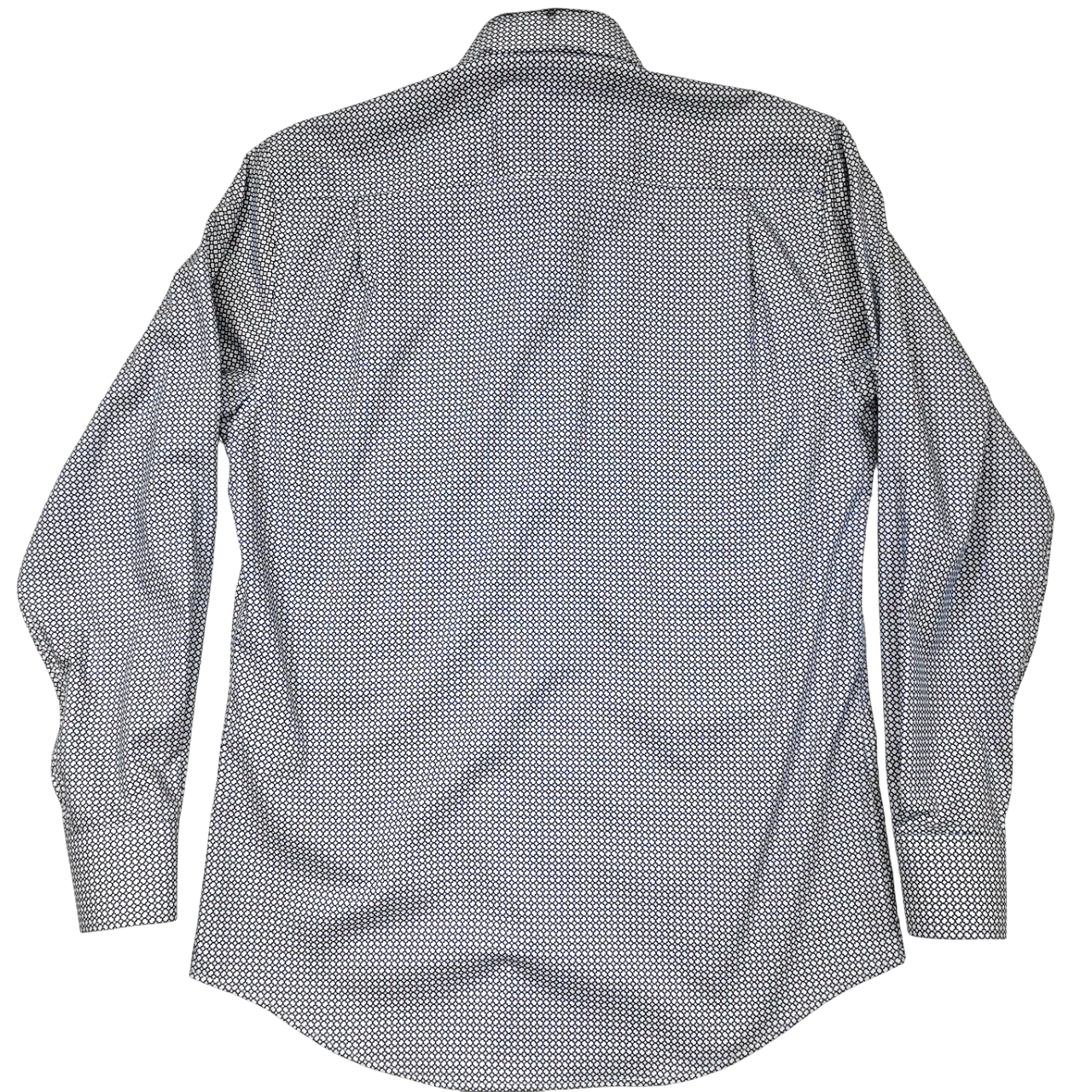 Rossini Navy Blue White Pattern LS Shirt