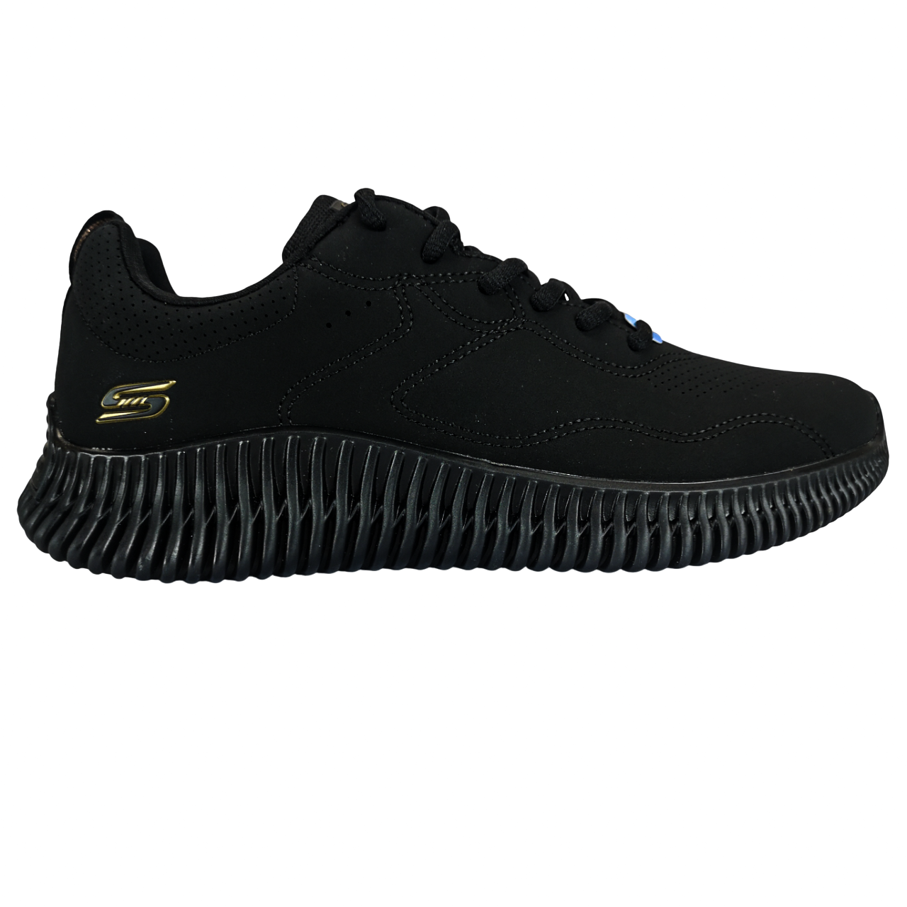 Skechers Leather Black Geo Ladies Sneaker