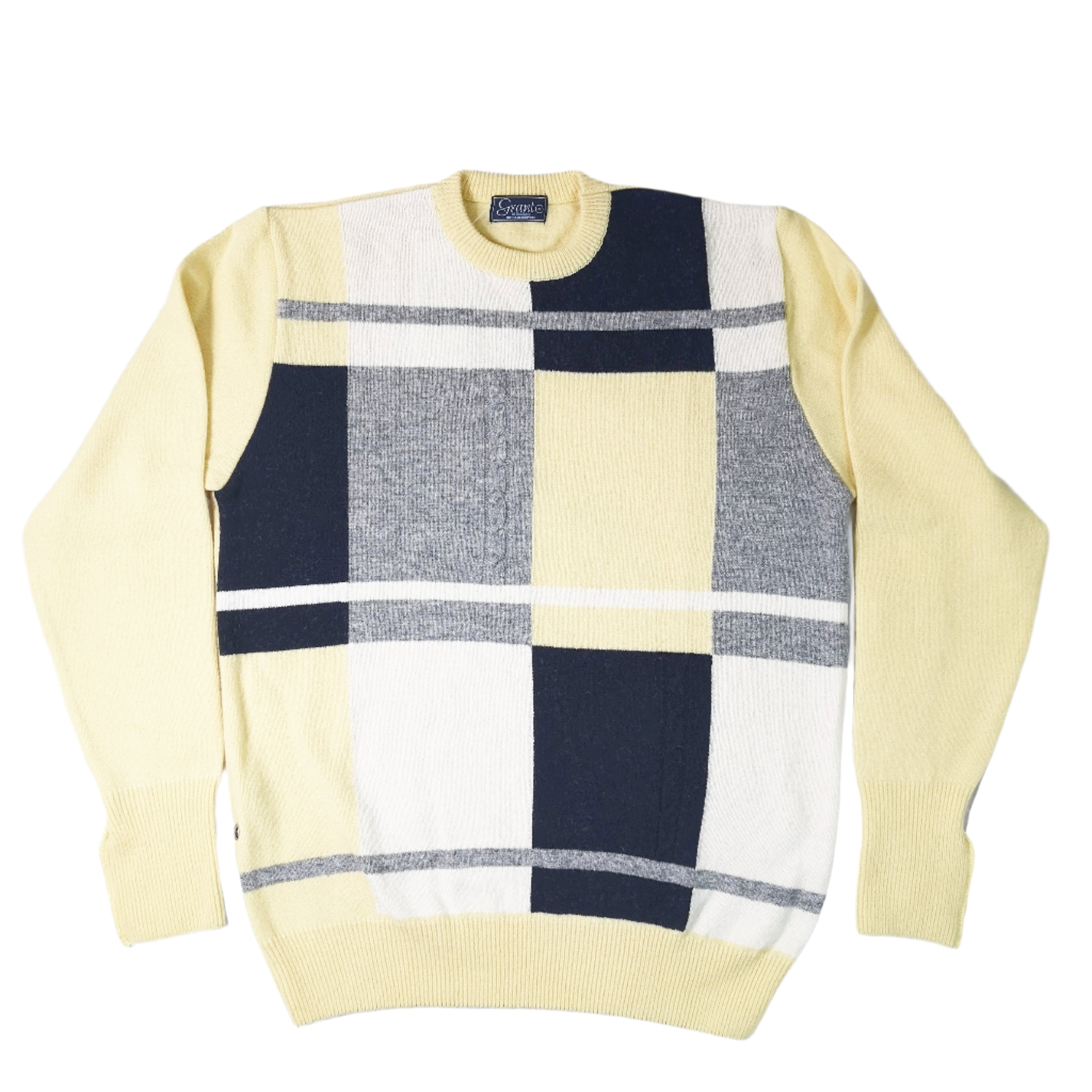 Grant of Scotland Color Block Soda Lambs Wool Knitwear