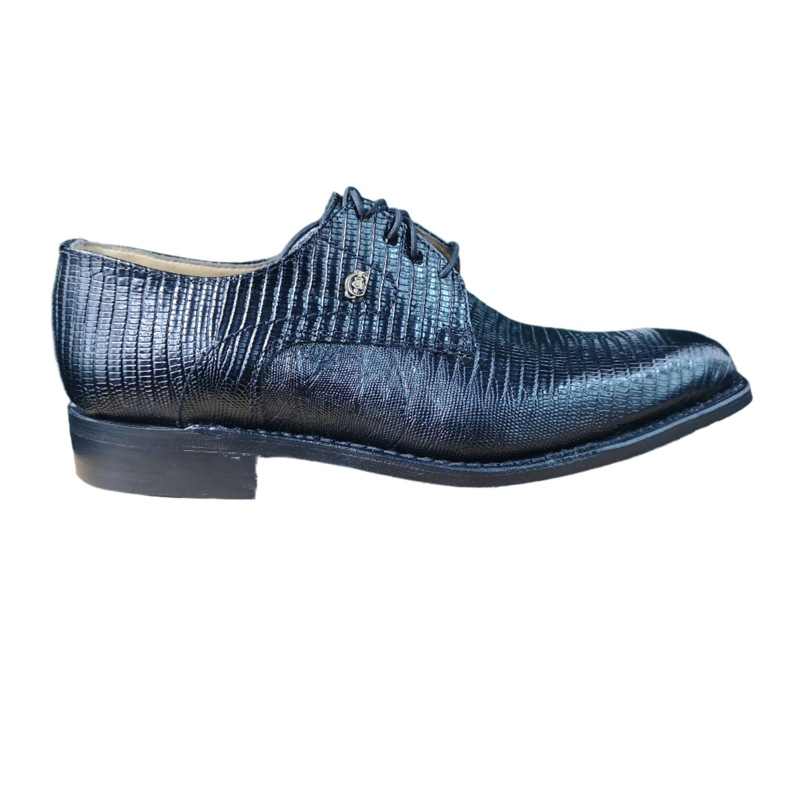 Crockett & Jones Kingston Leather  Black Lizzard Shoe