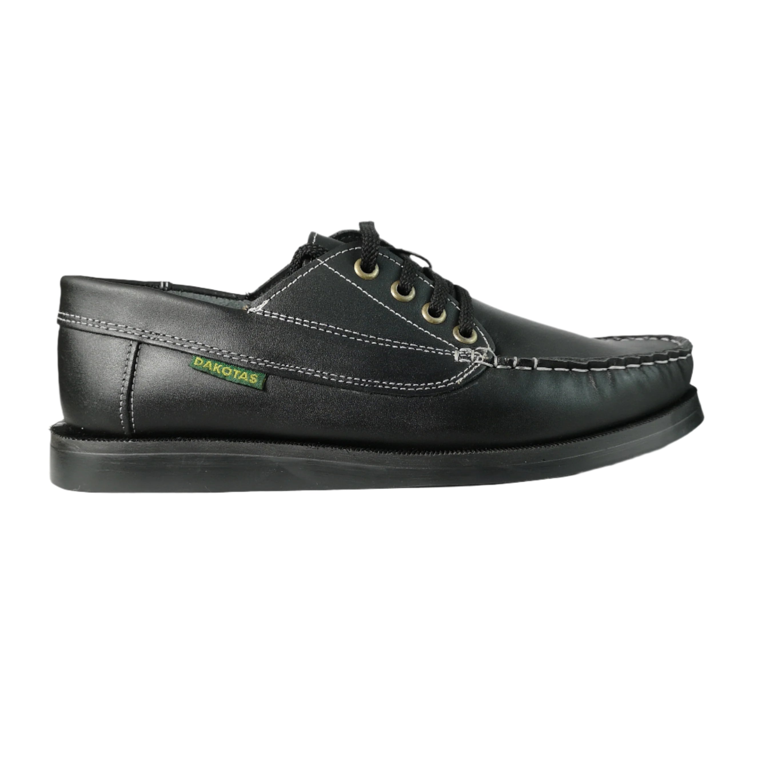 Dakotas Carson Leather Dockside Boat Shoe Black
