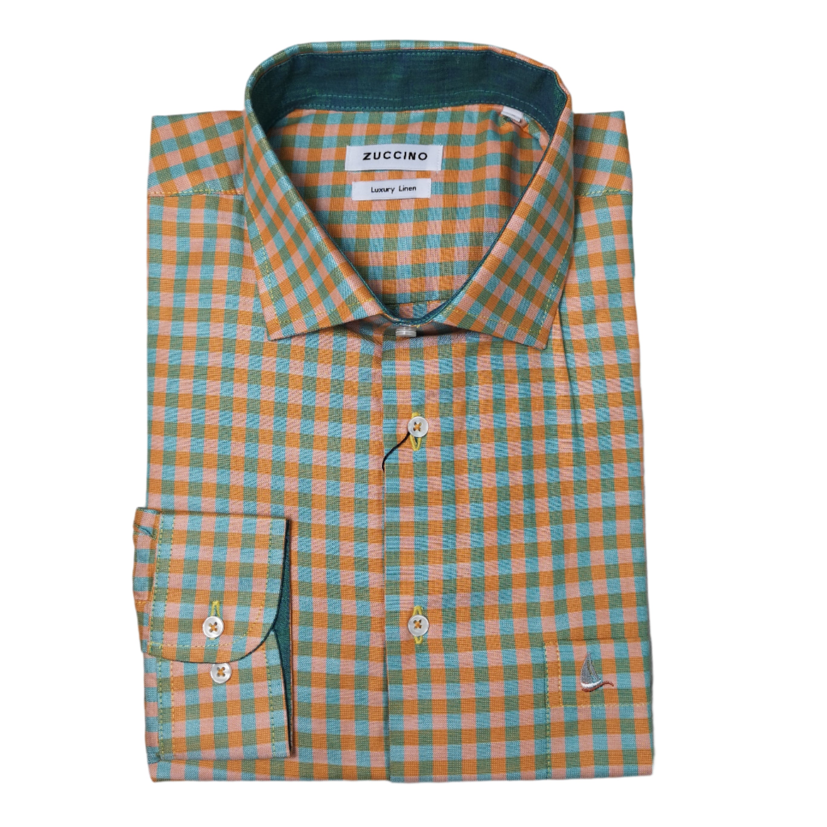 Zuccino Italy LS Orange  Check Shirt