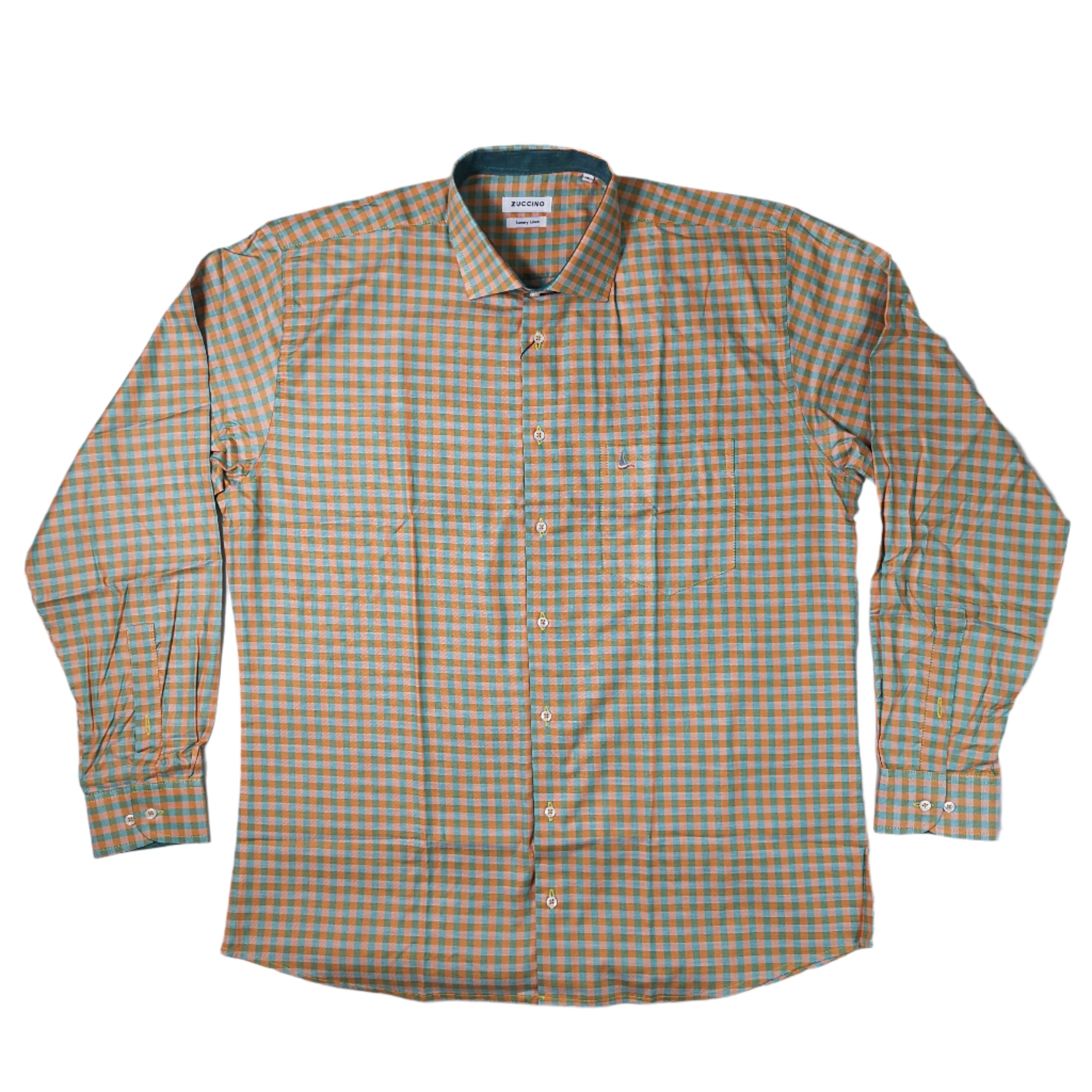 Zuccino Italy LS Orange  Check Shirt