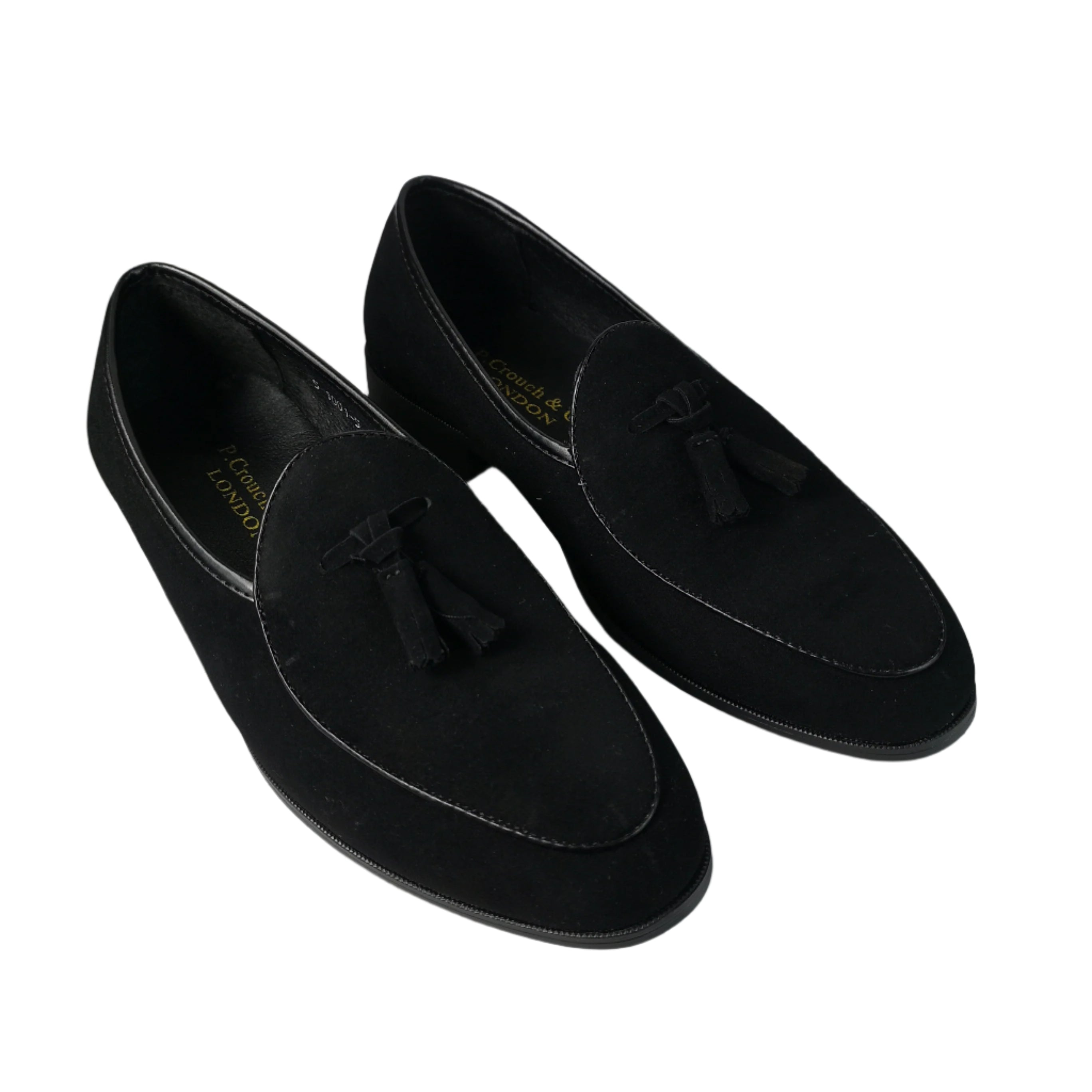 P CROUCH & CO  Black Suede Shoe