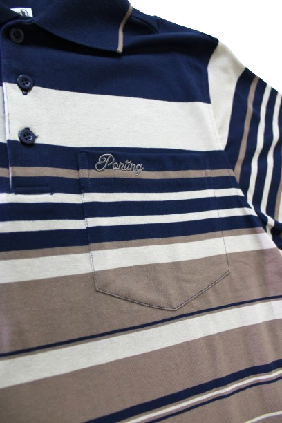 POINTING S/S Navy/Brown/Beige Golfer