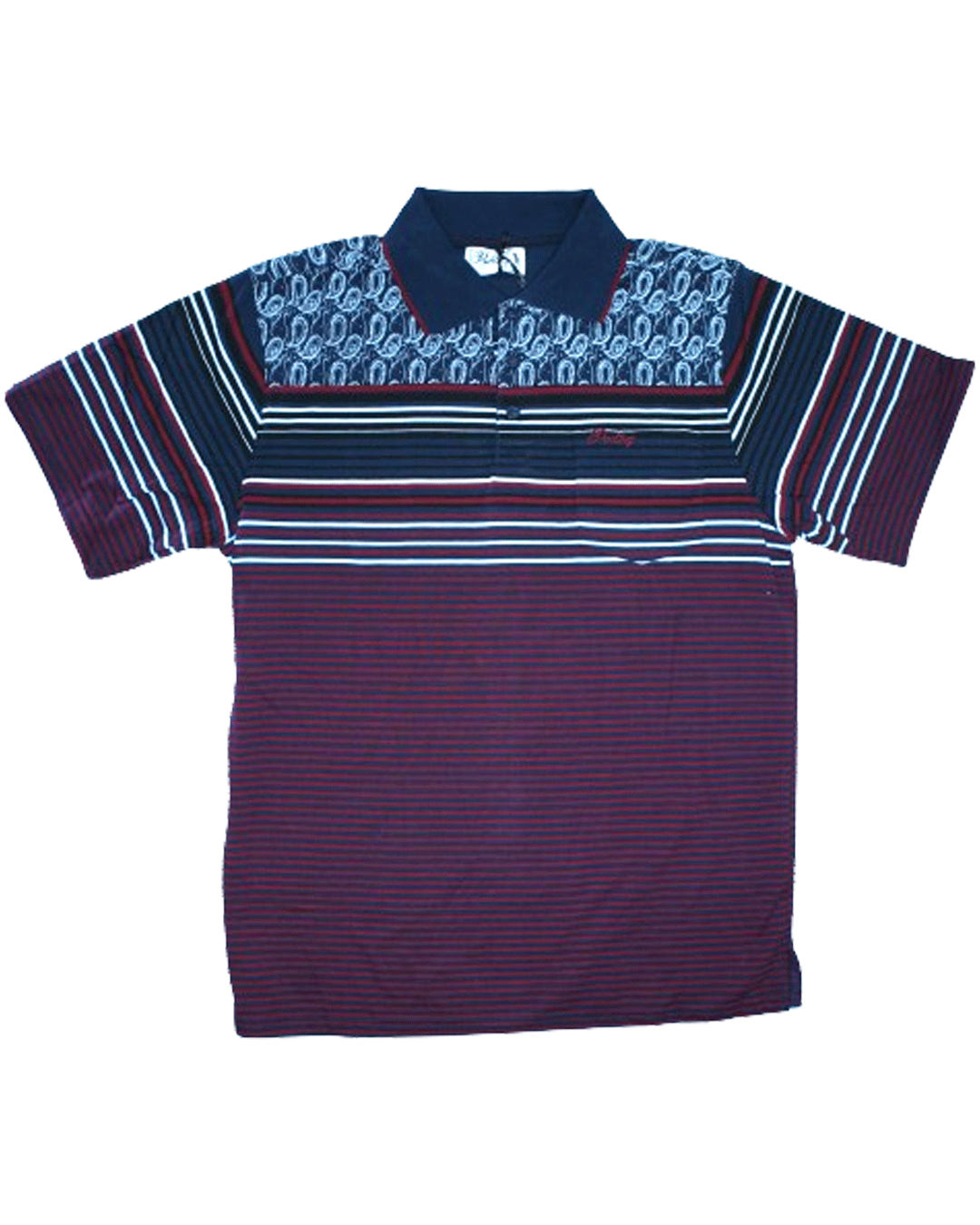 POINTING S/S Navy/Burgundy Golfer