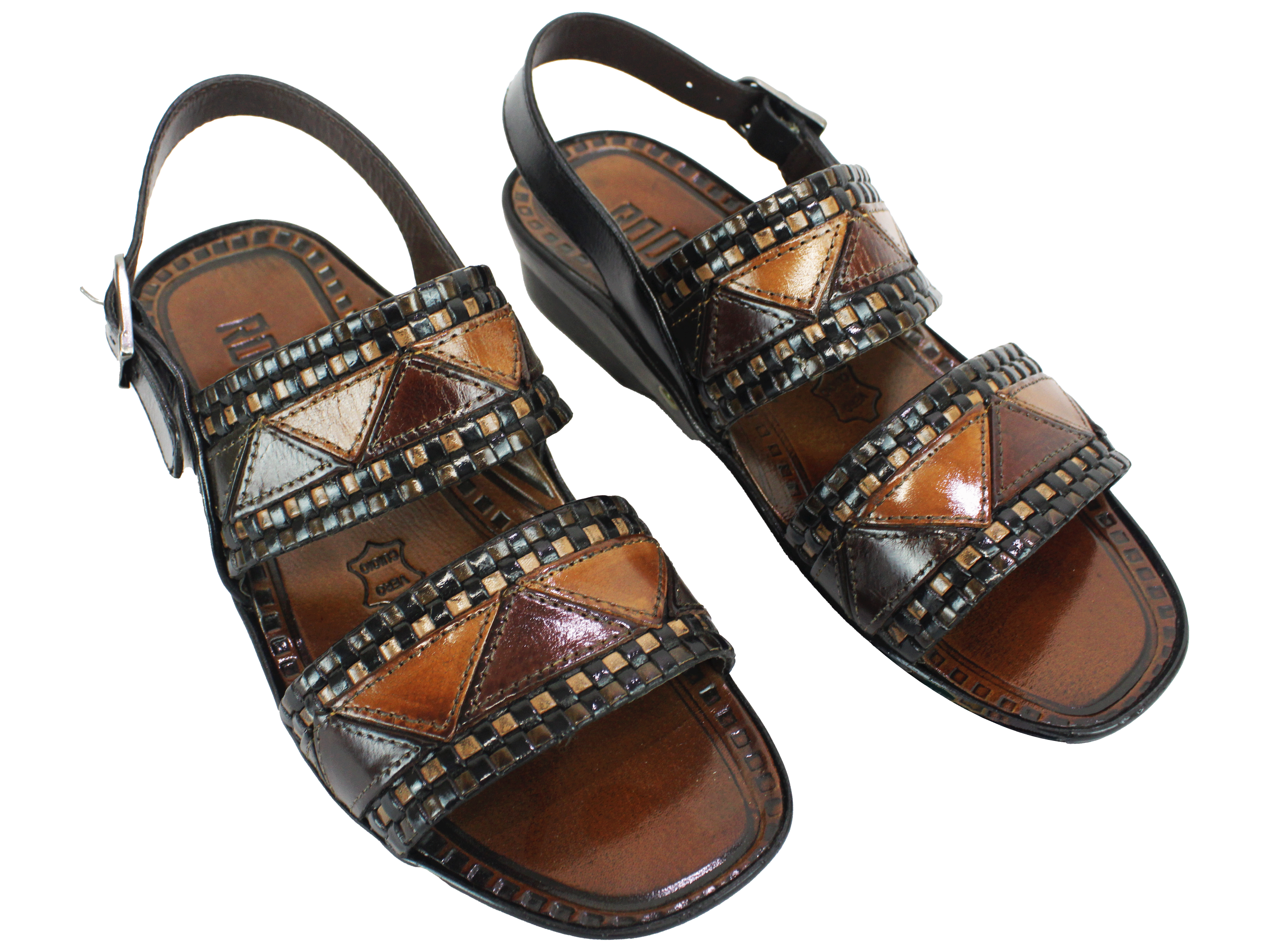 Opela Rodrigo Black Multi Leather Sandal