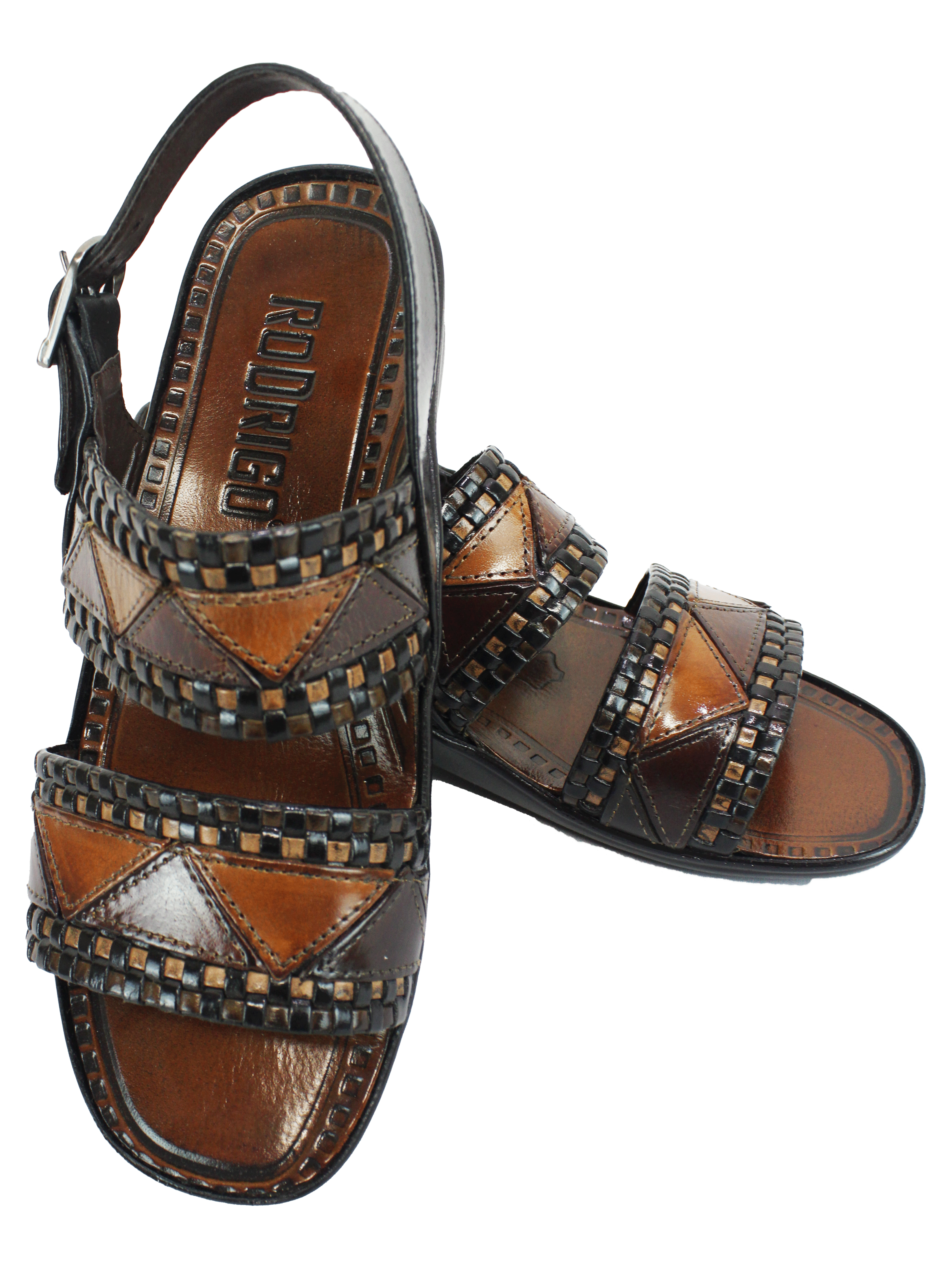 Rodrigo Black Multi Leather Sandal
