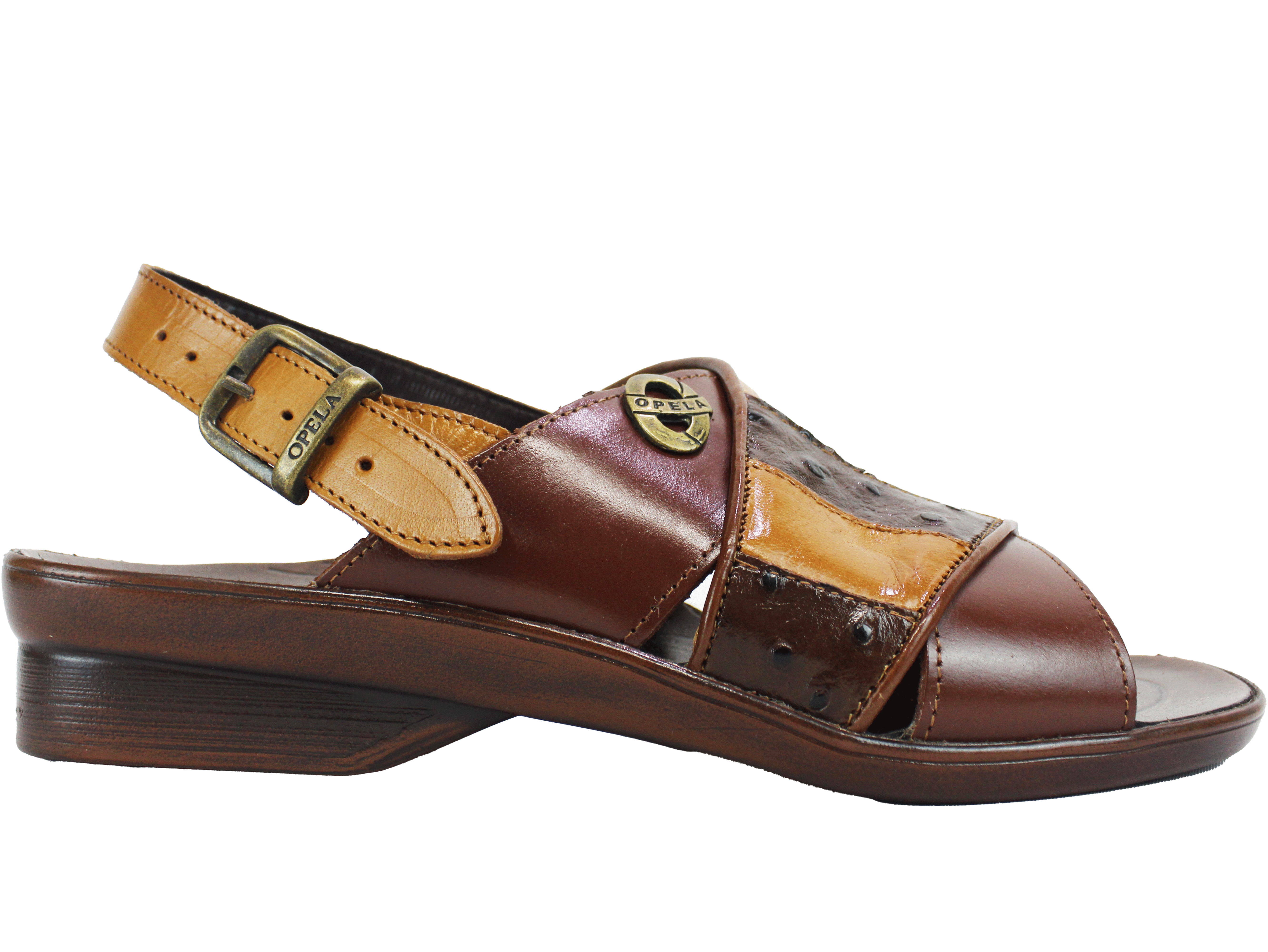 OPELA Leather Cognac Wheat Sandal