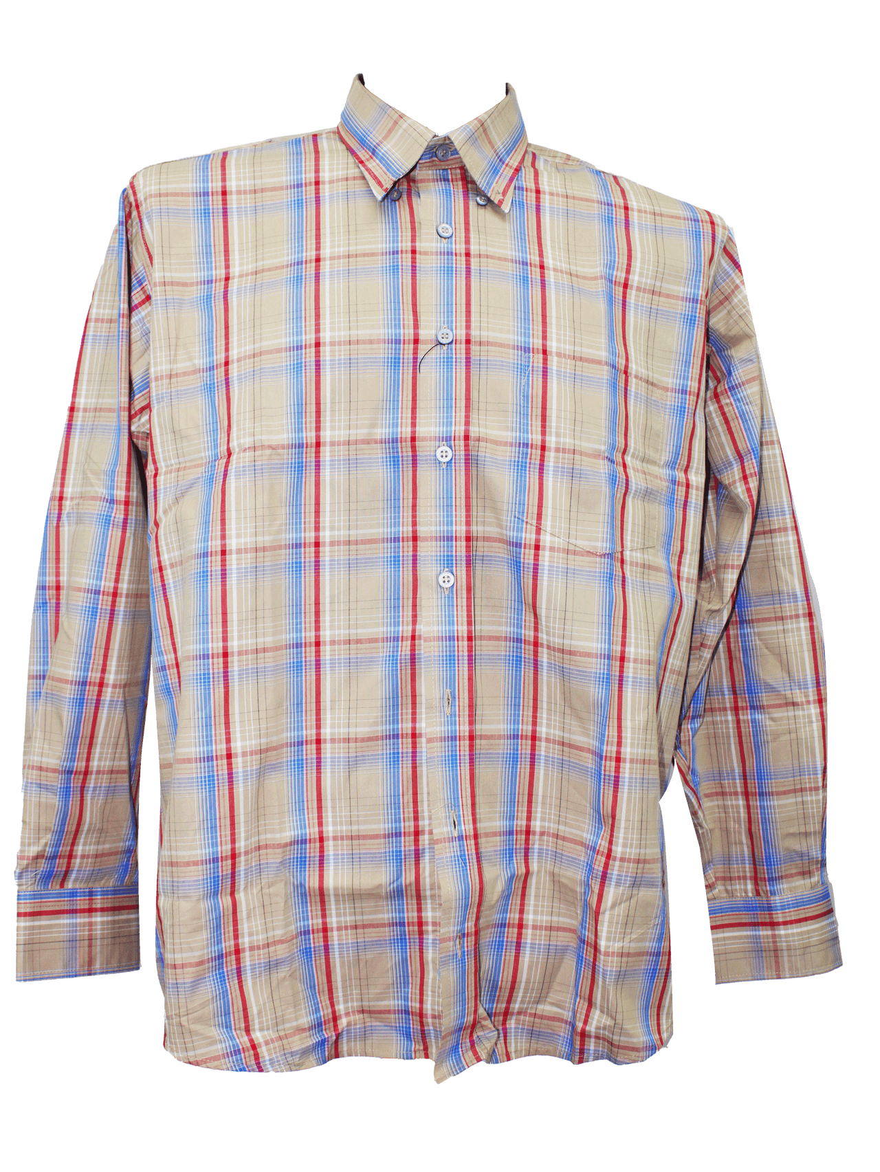 AERO Beige Checkered L/S Shirt