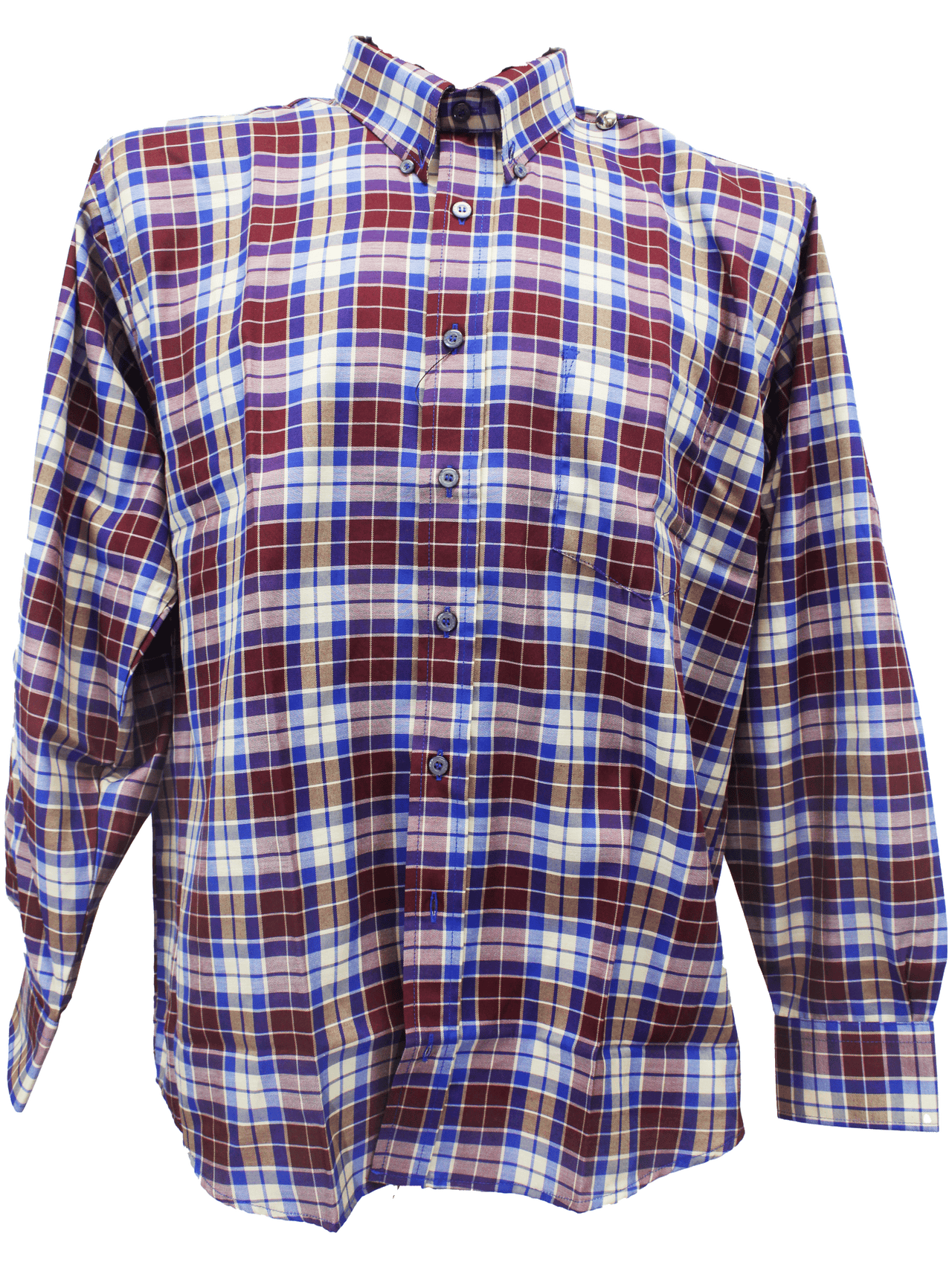 AERO Red/Beige/Blue Checkered L/S Shirt